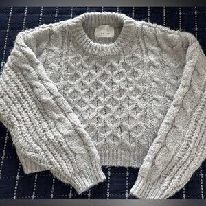 Zara Light Gray Knit Sweater for Girls